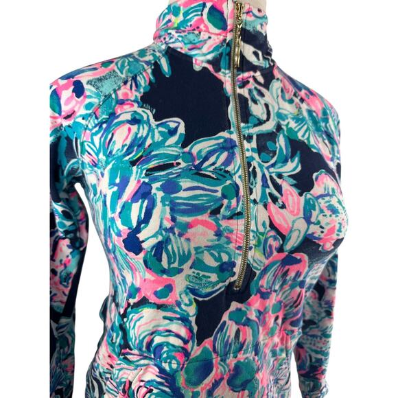 Lilly Pulitzer Skipper Popover UPF Quarter Zip Long Sleeve Printed Jacket Small - Picture 6 of 14